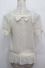 画像2: axes femme / レースシフォンブラウス  アイボリー S-26-04-27-010-AX-TS-HR-ZS (2)