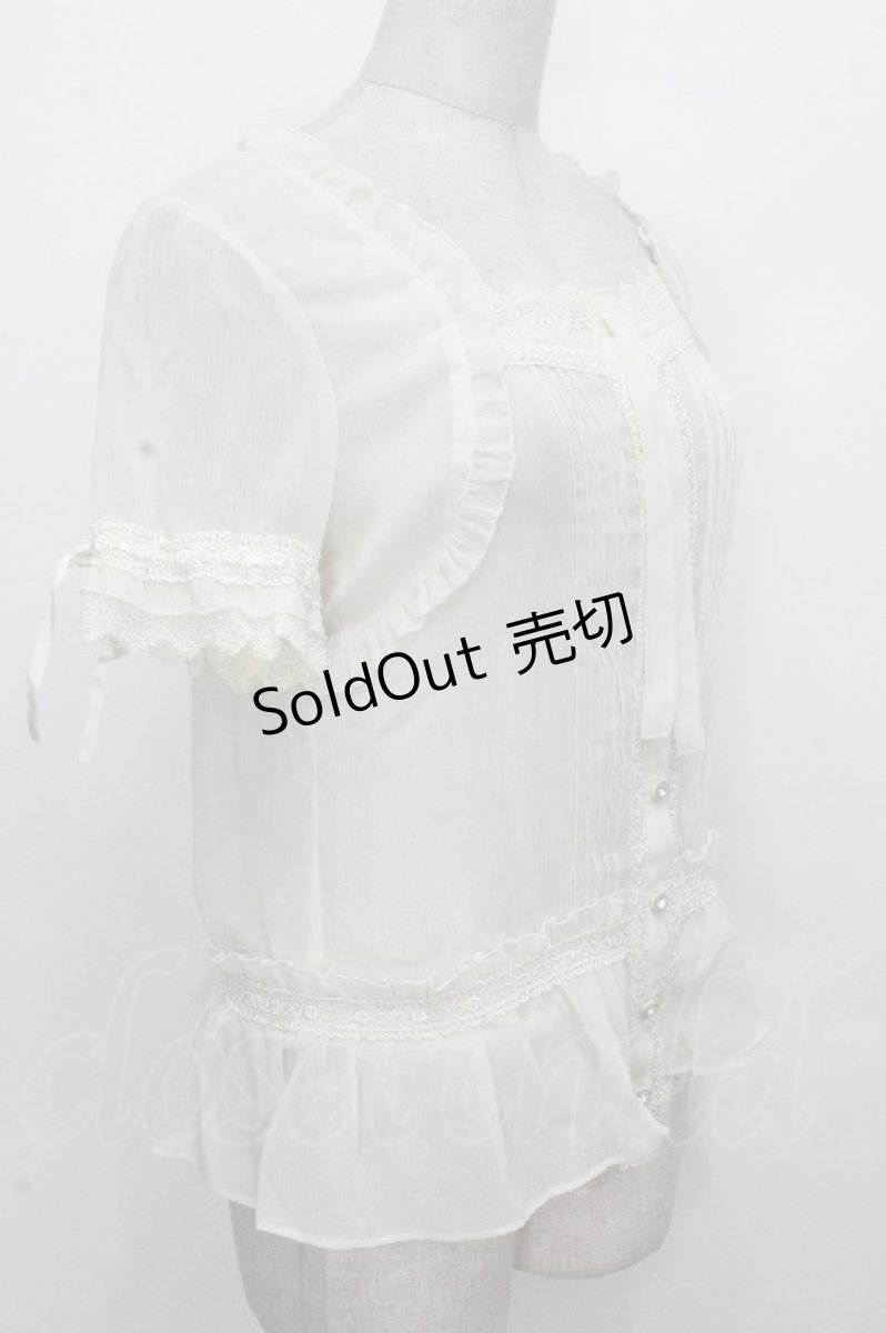 画像3: axes femme / レースシフォンブラウス  アイボリー S-26-04-27-010-AX-TS-HR-ZS (3)