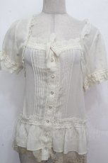 画像1: axes femme / レースシフォンブラウス  アイボリー S-26-04-27-012-AX-TS-HR-ZS (1)