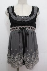 画像1: axes femme / 異素材切り替えアウターキャミ  黒 S-26-04-27-002-AX-TO-HR-ZS (1)