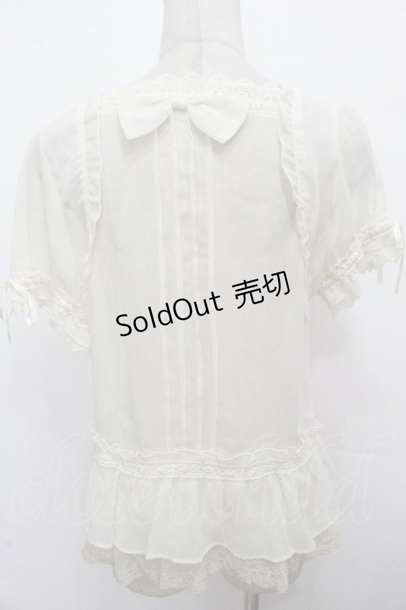 画像2: axes femme / レースシフォンブラウス  アイボリー S-26-04-27-012-AX-TS-HR-ZS (2)