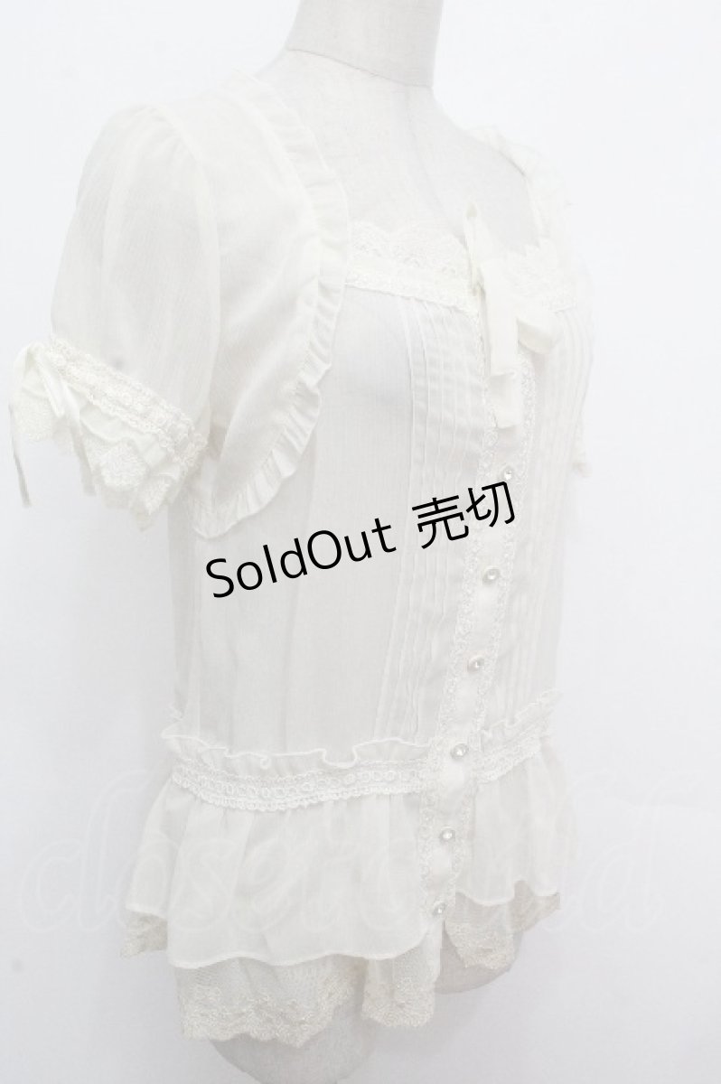 画像3: axes femme / レースシフォンブラウス  アイボリー S-26-04-27-012-AX-TS-HR-ZS (3)