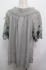 画像2: axes femme / 袖刺繍シャーリングブラウス  グレー S-26-04-27-014-AX-BL-HR-ZS (2)