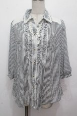 画像1: axes femme / ストライプブラウス  黒ｘ白 S-26-04-27-015-AX-BL-HR-ZS (1)