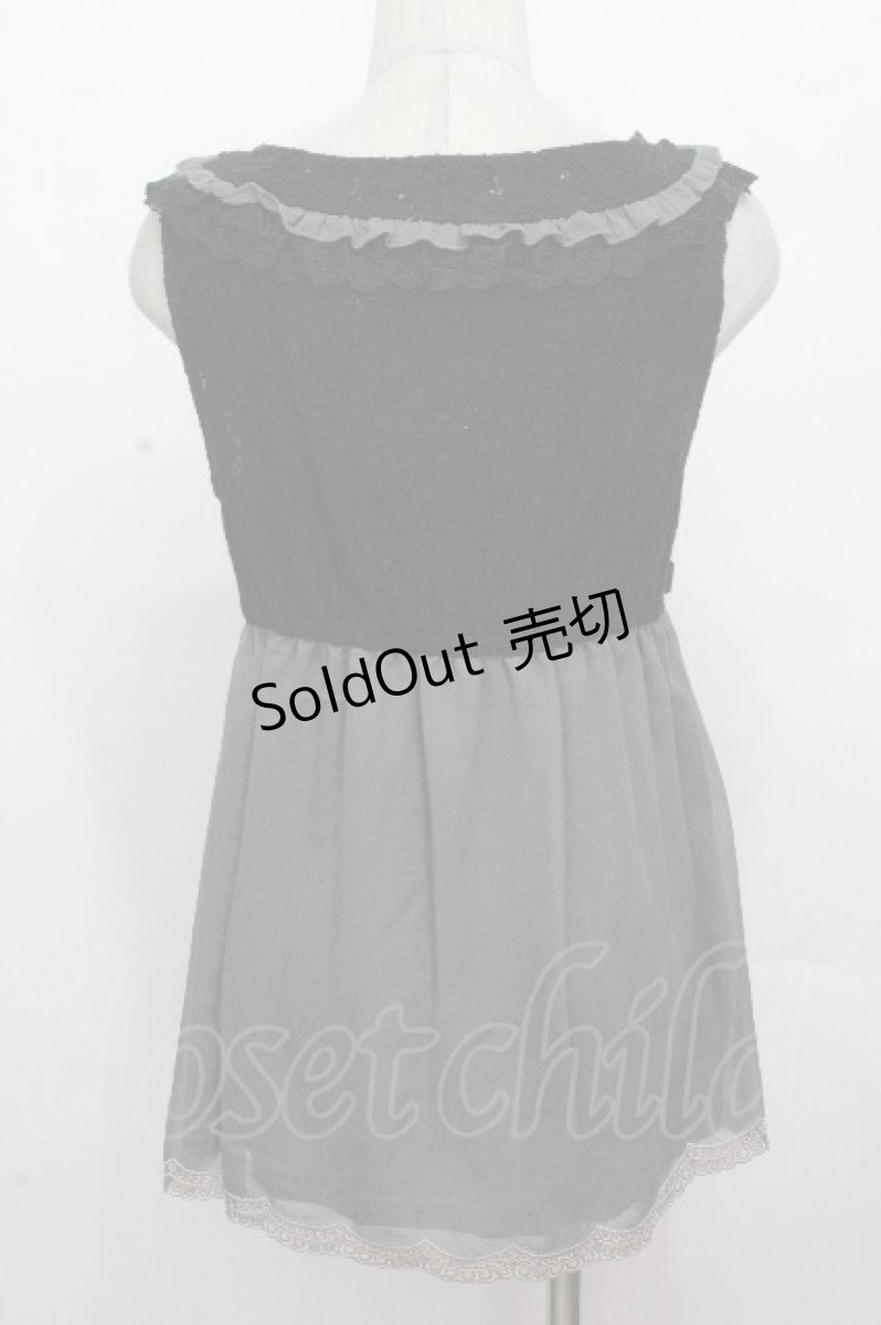 画像2: axes femme / 異素材切り替えアウターキャミ  黒 S-26-04-27-002-AX-TO-HR-ZS (2)