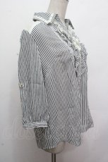 画像3: axes femme / ストライプブラウス  黒ｘ白 S-26-04-27-015-AX-BL-HR-ZS (3)