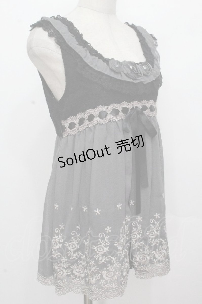 画像3: axes femme / 異素材切り替えアウターキャミ  黒 S-26-04-27-002-AX-TO-HR-ZS (3)