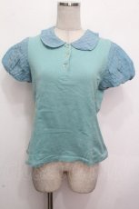 画像1: Jane Marple / 襟付きカットソー  グリーン S-26-04-27-019-JM-TO-AS-ZS (1)