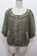 画像1: axes femme / シャーリングシフォンブルゾン  カーキ S-26-04-27-020-AX-JA-HR-ZS (1)