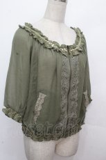 画像3: axes femme / シャーリングシフォンブルゾン  カーキ S-26-04-27-020-AX-JA-HR-ZS (3)