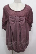 画像1: axes femme / リボンドルマントップス  パープル S-26-04-27-025-AX-TO-HR-ZS (1)