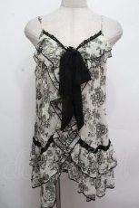 画像1: axes femme / 花柄シフォンチュニック  黒ｘオフ S-26-04-27-003-AX-TS-HR-ZS (1)