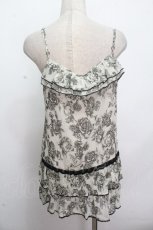画像2: axes femme / 花柄シフォンチュニック  黒ｘオフ S-26-04-27-003-AX-TS-HR-ZS (2)