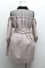 画像3: MA*RS / チュール&チェック切替オフショルワンピース  ピンク S-26-04-30-022-EL-OP-HR-ZS (3)