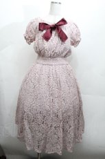 画像1: Ank Rouge / フロントリボンレースミディワンピース  ピンク S-26-04-30-026-CA-OP-HR-ZS (1)