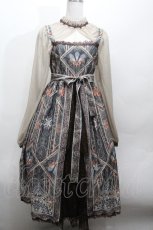 画像1: LOLITA / シフォン切替レイヤード風ワンピース M ベージュ S-26-04-30-029-LO-OP-HR-ZS (1)