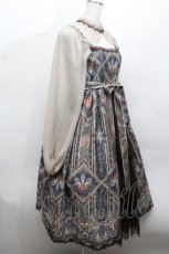 画像2: LOLITA / シフォン切替レイヤード風ワンピース M ベージュ S-26-04-30-029-LO-OP-HR-ZS (2)