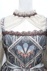 画像6: LOLITA / シフォン切替レイヤード風ワンピース M ベージュ S-26-04-30-029-LO-OP-HR-ZS (6)