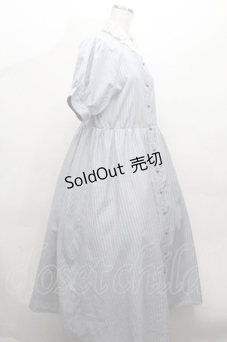 画像2: m petit by misako / ストライプワンピース M サックス S-26-04-30-034-LO-OP-AS-ZS (2)