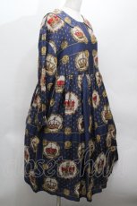 画像2: Jane Marple / Kingdom scarfのワンピース  紺 S-26-04-30-036-JM-OP-AS-ZS (2)