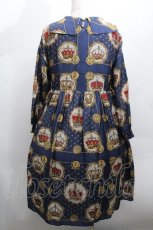 画像3: Jane Marple / Kingdom scarfのワンピース  紺 S-26-04-30-036-JM-OP-AS-ZS (3)