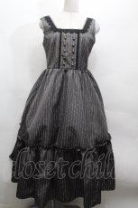 画像1: m petit by misako / TT*AOKストライプジャンパースカート M グレー S-26-04-30-037-LO-OP-AS-ZS (1)