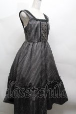 画像2: m petit by misako / TT*AOKストライプジャンパースカート M グレー S-26-04-30-037-LO-OP-AS-ZS (2)