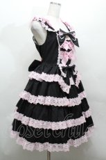 画像2: BABY,THE STARS SHINE BRIGHT / Eleonoreジャンパースカート  黒ｘピンク S-26-04-30-040-BA-OP-AS-ZS (2)