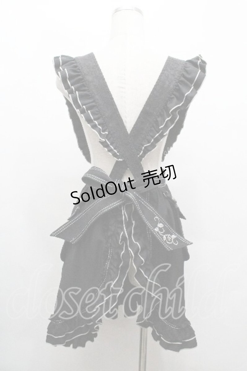 画像3: Ozz oneste / 薔薇刺繍エプロン  黒 S-26-04-30-1037-OO-TO-HR-ZS (3)