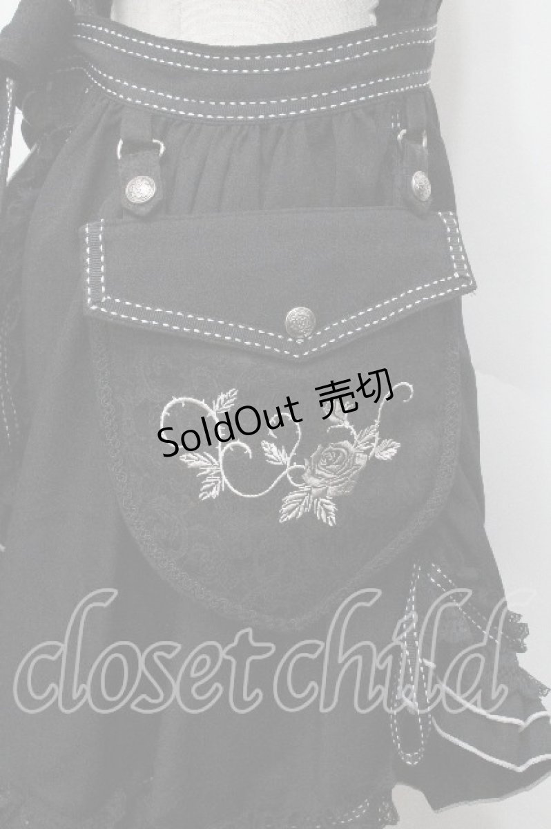 画像5: Ozz oneste / 薔薇刺繍エプロン  黒 S-26-04-30-1037-OO-TO-HR-ZS (5)