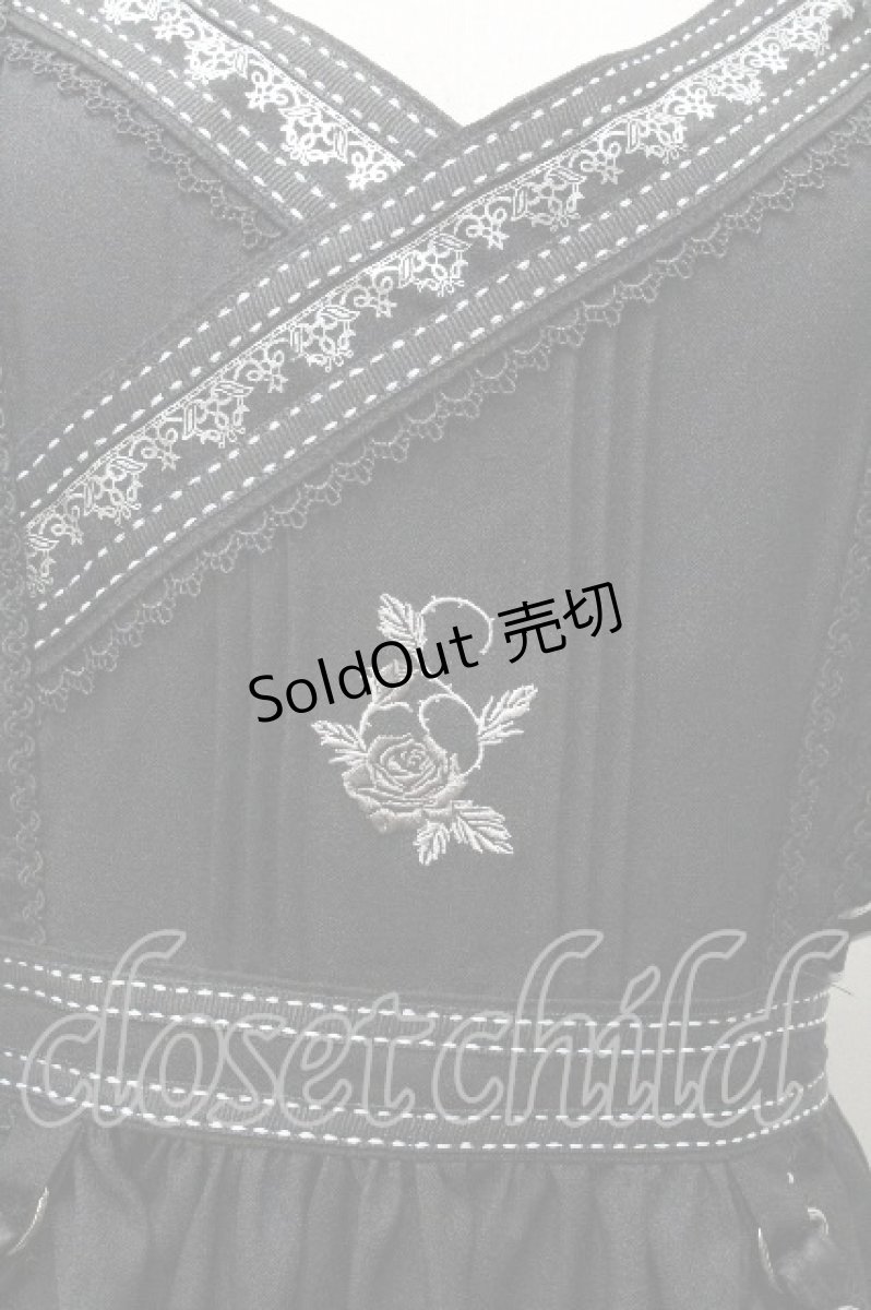 画像6: Ozz oneste / 薔薇刺繍エプロン  黒 S-26-04-30-1037-OO-TO-HR-ZS (6)