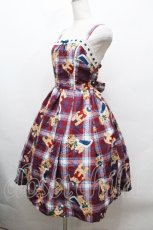 画像2: axes femme kawaii / ロイヤルベアーズ柄ジャンスカ  赤 S-26-04-30-1039-AX-OP-AS-ZS (2)