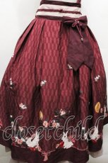 画像3: Amavel / お月見うさぎの和風スカート  エンジ S-26-04-30-1050-CA-SK-AS-ZS (3)