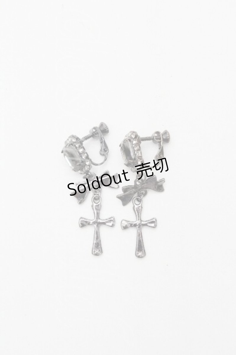 画像1: LOLITA / クロスＸリボンイヤリング  黒 S-26-04-30-1006-LO-AC-HR-ZS (1)