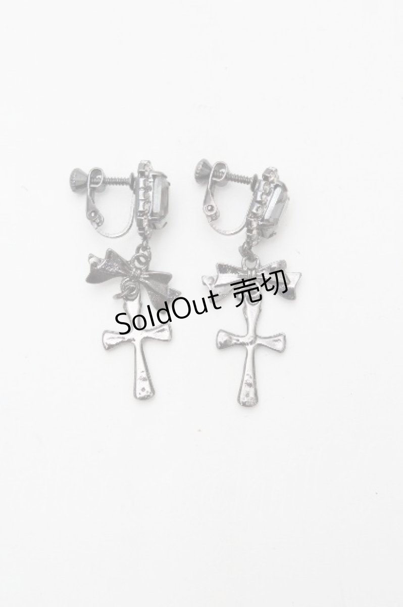 画像2: LOLITA / クロスＸリボンイヤリング  黒 S-26-04-30-1006-LO-AC-HR-ZS (2)