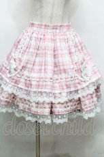 画像1: To Alice / ハートフリルチェックスカート  ピンク S-26-04-30-1060-LO-SK-AS-ZS (1)