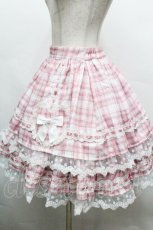 画像2: To Alice / ハートフリルチェックスカート  ピンク S-26-04-30-1060-LO-SK-AS-ZS (2)