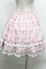 画像3: To Alice / ハートフリルチェックスカート  ピンク S-26-04-30-1060-LO-SK-AS-ZS (3)