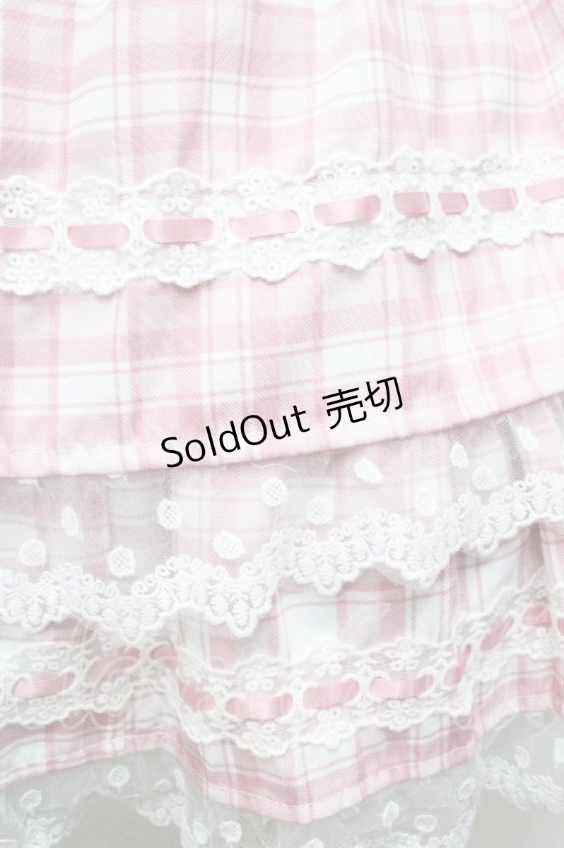 画像4: To Alice / ハートフリルチェックスカート  ピンク S-26-04-30-1060-LO-SK-AS-ZS (4)