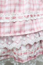 画像4: To Alice / ハートフリルチェックスカート  ピンク S-26-04-30-1060-LO-SK-AS-ZS (4)