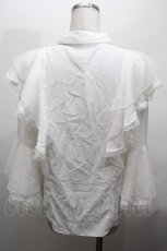 画像2: axes femme / ドットチュールリボン姫袖ブラウス  白 S-26-04-30-1009-AX-BL-AS-ZS (2)