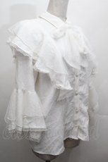 画像3: axes femme / ドットチュールリボン姫袖ブラウス  白 S-26-04-30-1009-AX-BL-AS-ZS (3)