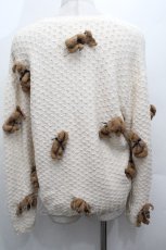 画像2: PINK HOUSE / うさぎモチーフ付きニットカーディガン  オフｘブラウン S-26-04-30-1013-LO-TO-AS-ZS (2)