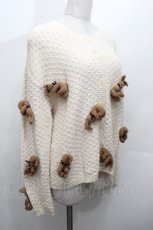 画像3: PINK HOUSE / うさぎモチーフ付きニットカーディガン  オフｘブラウン S-26-04-30-1013-LO-TO-AS-ZS (3)