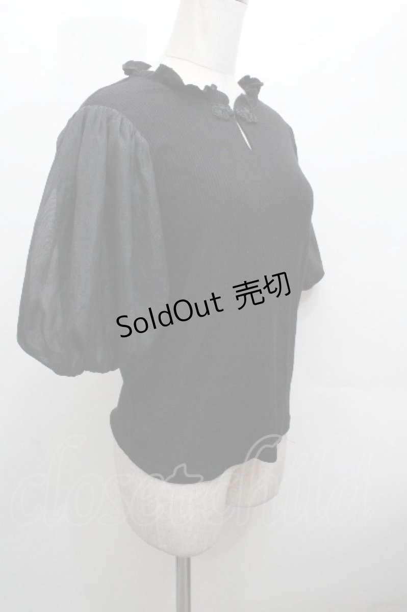 画像3: Amavel / チャイナ半袖トップス  黒 S-26-04-30-1016-CA-TO-AS-ZS (3)