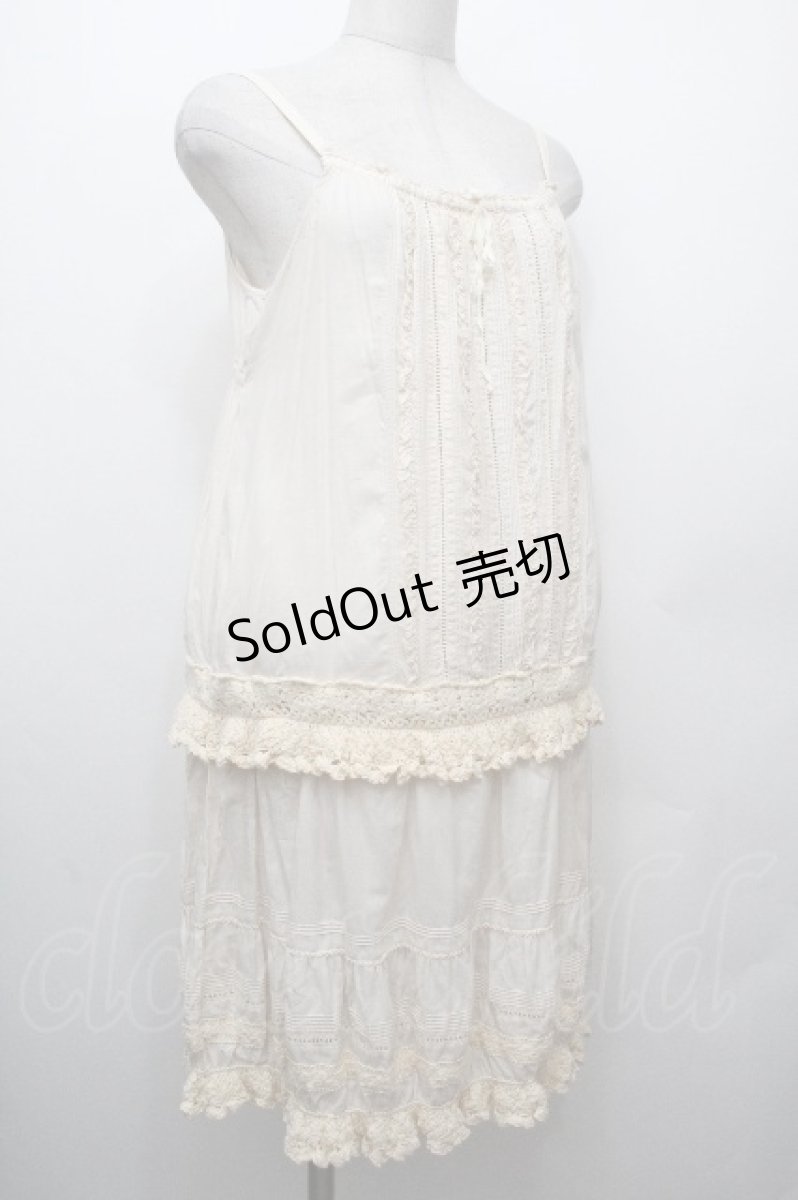 画像3: PINK HOUSE / ピンタックフリルキャミワンピース  オフ S-26-04-30-1020-LO-OP-AS-ZS (3)