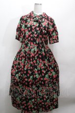 画像1: Jane Marple / Strawberry gardenダブルリボンドレス  黒ｘ赤 S-26-04-30-042-JM-OP-AS-ZS (1)