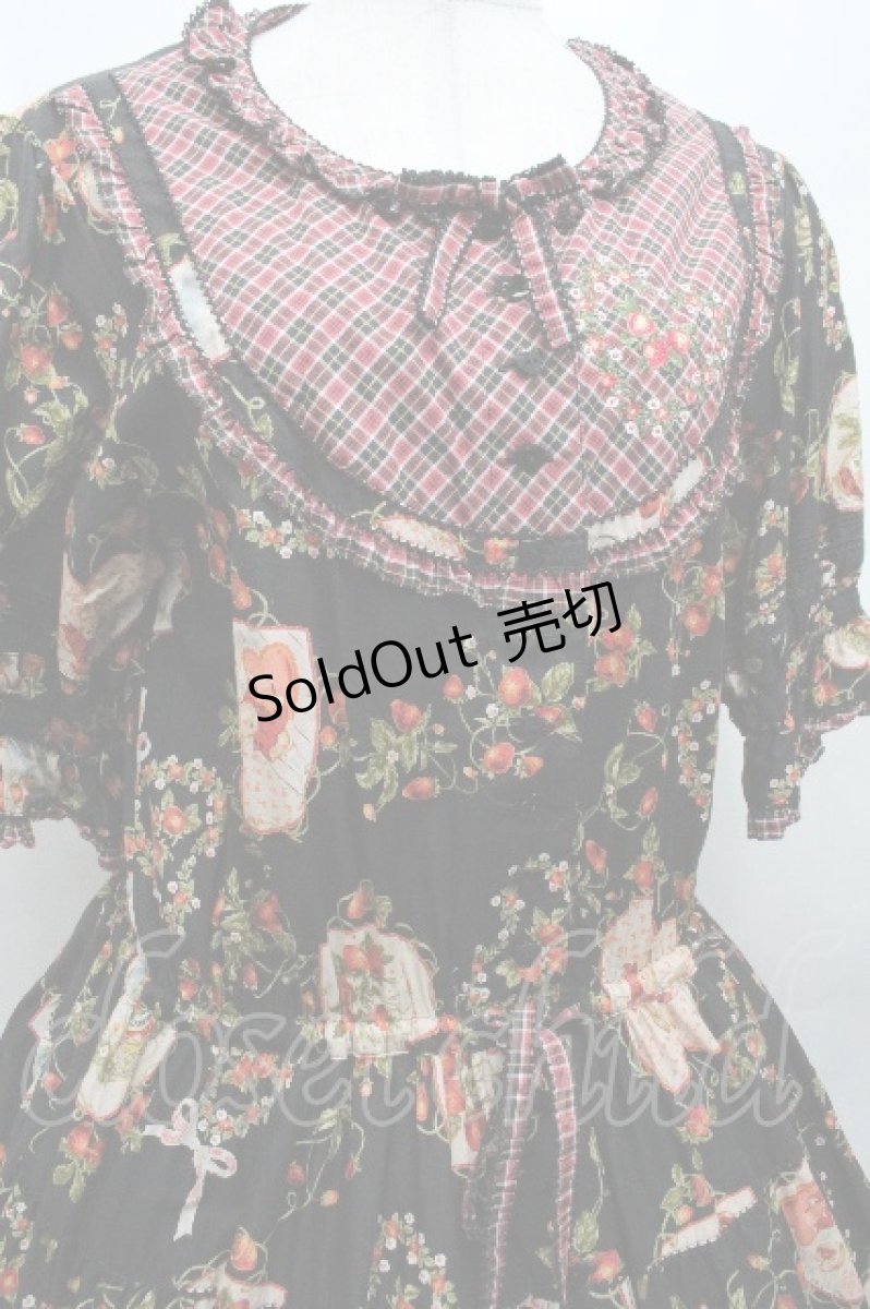 画像2: PINK HOUSE / Rambling Heartsプリントパッチワークワンピース  黒 S-26-04-30-043-LO-OP-AS-ZS (2)