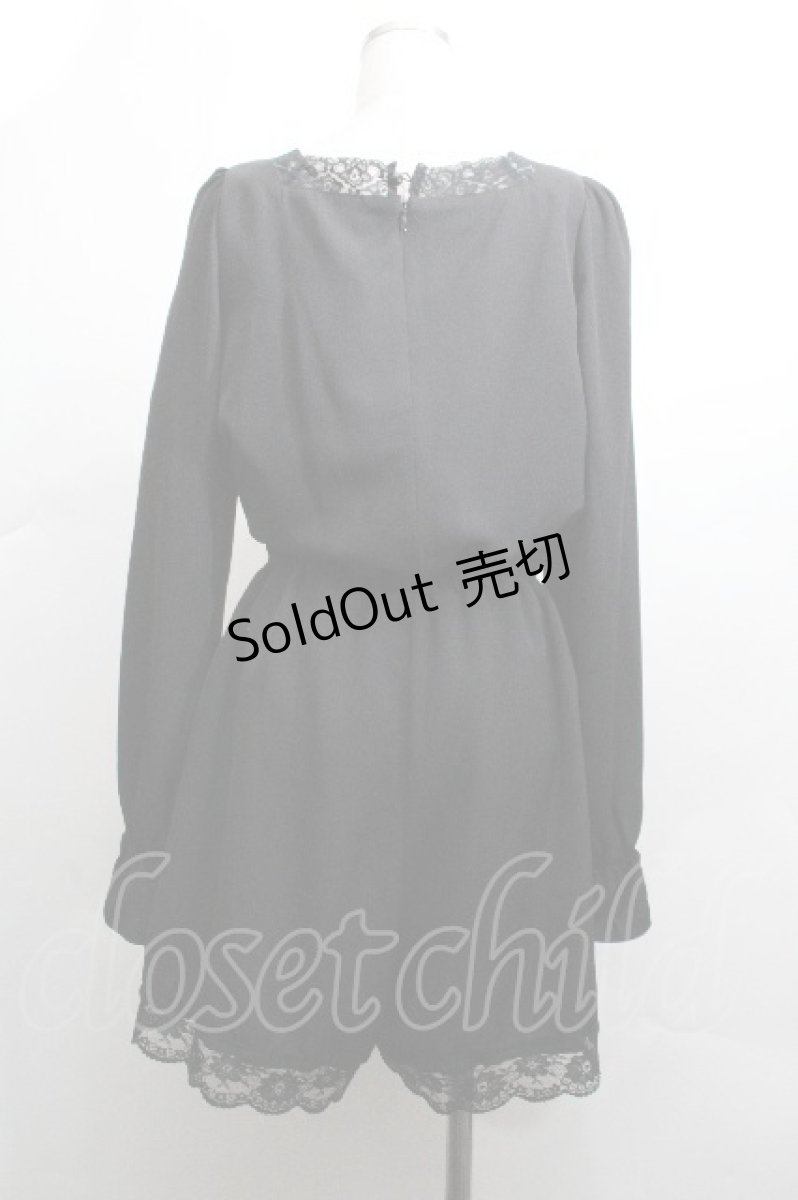 画像3: Ank Rouge / 編み上げレース切替ロンパース  黒 S-26-04-30-046-CA-OP-HR-ZS (3)