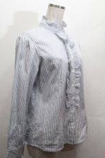 画像2: Jane Marple / フリルカラーストライプブラウス  サックス S-26-04-30-009-JM-BL-AS-ZS (2)